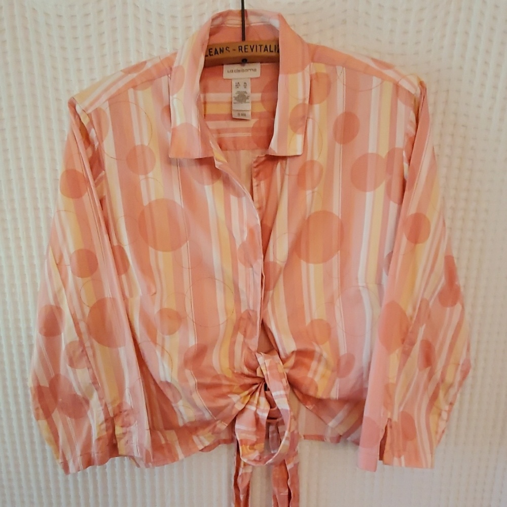 Liz Claiborne Pink Crop Top Blouse